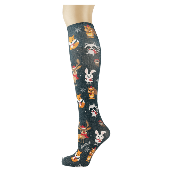 Christmas Critters Adult Knee Highs