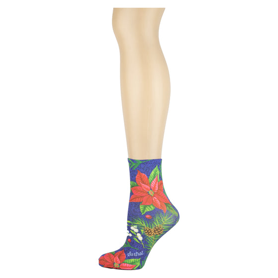 Denim Poinsettia Anklets