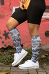 Blue Camo Youth Knee Highs