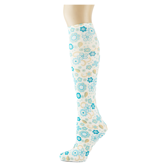 Blue Ditsy Daisy Adult Knee Highs