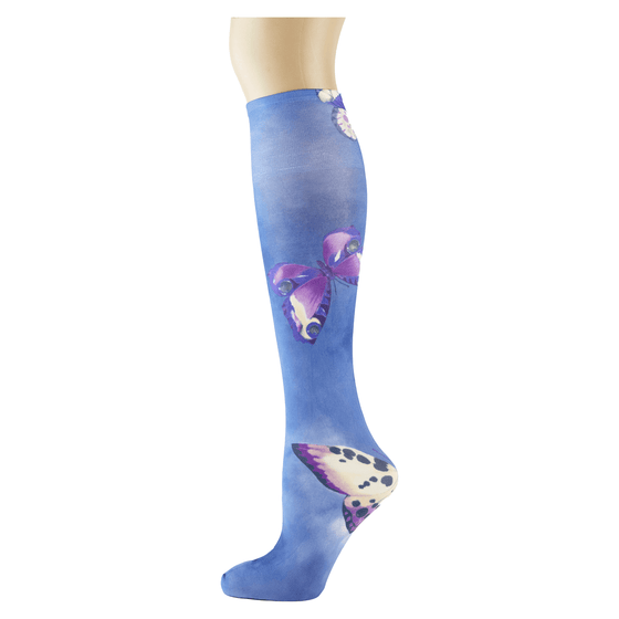 Denim Butterfly Adult Knee Highs