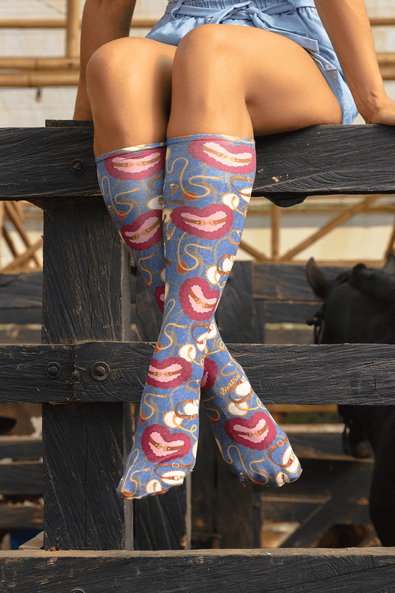 Denim Love Tack Adult Knee Highs