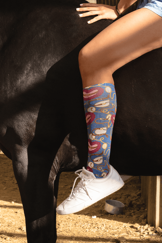 Denim Love Tack Adult Knee Highs