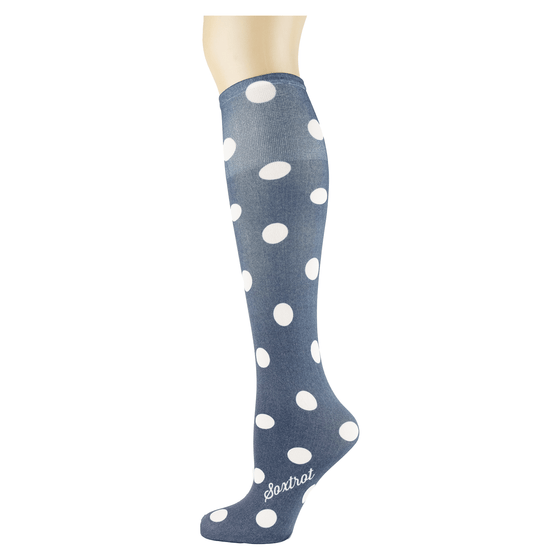 Denim Dot Youth Knee Highs