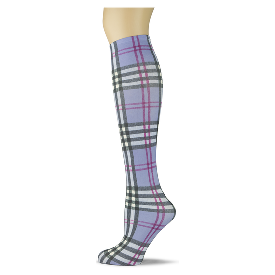 Purple Plaid Adult Knee Highs