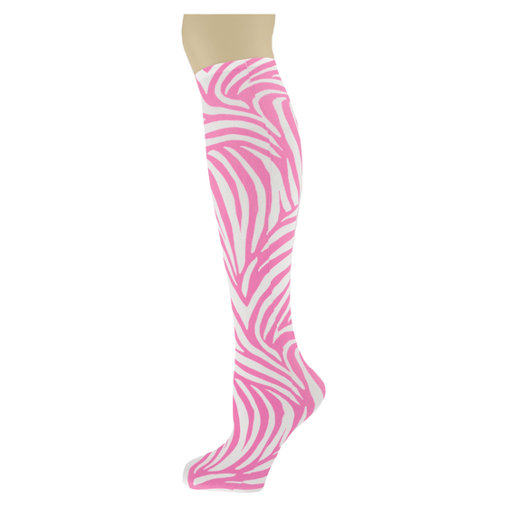 Pink Zebra Youth Knee Highs