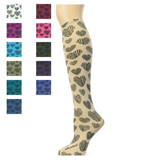 Zebra Hearts Adult Knee Highs