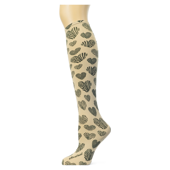 Zebra Hearts Adult Knee Highs