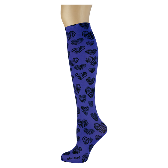 Zebra Hearts Adult Knee Highs