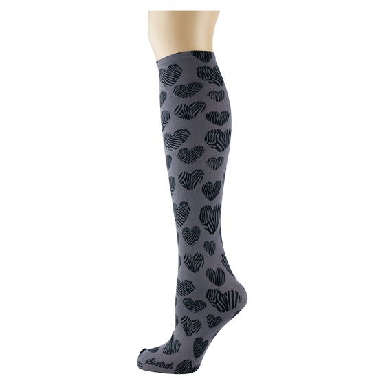 Zebra Hearts Adult Knee Highs