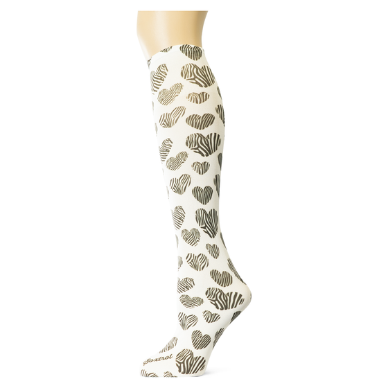 Zebra Hearts Adult Knee Highs